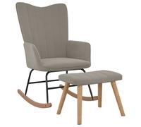 Chaise à Bascule avec Repose-pied Chaise de Relaxation Siège de Relaxation Fauteuil de Salon Salle de Séjour Salon Gris Clair Velours