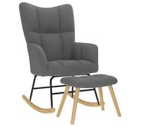 vidaXL Chaise à bascule avec repose-pied Gris foncé Tissu, chaise, chaise de relaxation, fauteuil relax, chaise de salon, 4016801