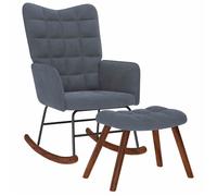 vidaXL Chaise à bascule avec repose-pied gris foncé velours, fauteuil à bascule, chaise longue, siège de salon, chaise, 4016844
