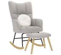 vidaXL Chaise à bascule avec repose-pied gris nuage tissu, chaise, chaise de relaxation, fauteuil relax, chaise de salon, 4016799