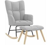 vidaXL Chaise à bascule avec repose-pied – tissu gris nuage