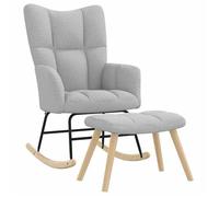vidaXL Chaise à bascule avec repose-pied gris nuage tissu, chaise, chaise de relaxation, fauteuil relax, chaise de salon, 4016799