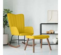 Chaise à Bascule avec Repose-pied Vert Foncé Velours Siège Fauteuil vidaXL