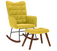 Fauteuil à basculemet krukje velours geel