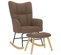 vidaXL Chaise à Bascule avec Repose-Pied Marron Tissu, Chaise, Chaise de Relaxation, Fauteuil Relax, Chaise de Salon, Bascule, Chaise en Tissu
