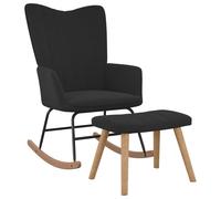 vidaXL Chaise à bascule avec repose-pied Noir Velours