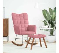 vidaXL Chaise à bascule avec repose-pied rose velours