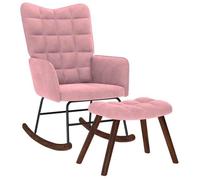 Fauteuil à basculemet krukje velours roze