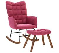 Chaise à bascule avec repose-pied gris foncé velours fauteuil à bascule vidaXL