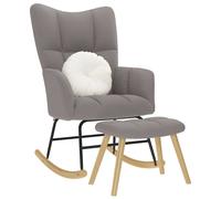vidaXL Chaise à bascule avec repose-pied Taupe Tissu