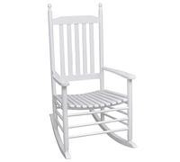 vidaXL Chaise à Bascule avec siège incurvé Blanc Bois
