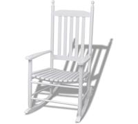 vidaXL Chaise à bascule avec siège incurvé Blanc Bois