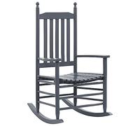 vidaXL Chaise à bascule avec siège incurvé Gris Bois de peuplier
