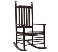 vidaXL Chaise à bascule avec siège incurvé Marron Bois de peuplier Marron