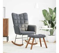 vidaXL Chaise à bascule avec repose-pied 4016844 – velours gris foncé