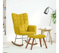 vidaXL Chaise à bascule avec repose-pied velours jaune