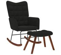 vidaXL Chaise à bascule avec repose-pied noir velours