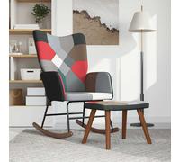 vidaXL Chaise à bascule avec tabouret Patchwork Tissu