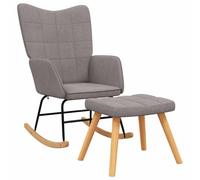 vidaXL Chaise à Bascule avec Tabouret Siège de Relaxation Fauteuil de Salon Salle de Séjour Siège de Salon Maison Intérieur Taupe Tissu