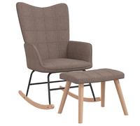 Vidaxl Chaise À Bascule Avec Tabouret Taupe Tissu Multicolore