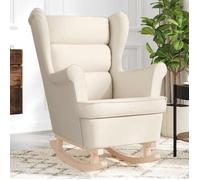 vidaXL Chaise à bascule blanc 74x90x102 cm lin, chaise, chaise de salon, chaise de relaxation, chaise longue 4016931