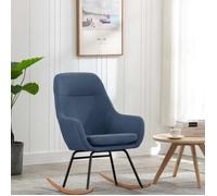 vidaXL Chaise à bascule Bleu Tissu