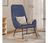 vidaXL Chaise à Bascule Siège de Détente Fauteuil à Bascule Chaise de Relaxation Chaise de Détente Salon Salle de Séjour Bleu Tissu
