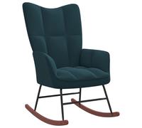 Vidaxl Chaise À Bascule Bleu Velours Bleu