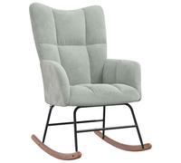 vidaXL Chaise à Bascule Chaise de Relaxation Siège de Relaxation Fauteuil de Salon Salle de Séjour Maison Intérieur Gris Clair Velours
