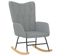 vidaXL Chaise à Bascule Chaise de Relaxation Siège de Relaxation Fauteuil de Salon Salle de Séjour Siège de Salon Maison Intérieur Gris Clair Tissu