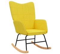 vidaXL Chaise à Bascule Chaise de Relaxation Siège de Relaxation Fauteuil de Salon Salle de Séjour Siège de Salon Intérieur Jaune Moutarde Tissu