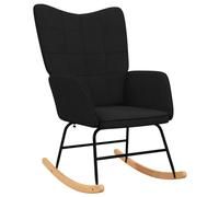 vidaXL Chaise à Bascule Chaise de Relaxation Siège de Relaxation Fauteuil de Salon Salle de Séjour Siège de Salon Maison Intérieur Noir Tissu