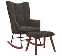 vidaXL Chaise à Bascule Chaise de Relaxation Siège de Relaxation Fauteuil de Salon Salle de Séjour Siège de Salon Maison avec Repose-Pied Gris Foncé Velours