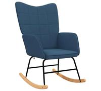 vidaXL Chaise à Bascule Chaise de Relaxation Siège de Relaxation Fauteuil de Salon Salle de Séjour Siège de Salon Maison Intérieur Bleu Tissu