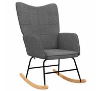 vidaXL Chaise à Bascule Chaise de Relaxation Siège de Relaxation Fauteuil de Salon Salle de Séjour Siège de Salon Maison Intérieur Gris Foncé Tissu