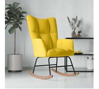 Chaise à Bascule avec Repose-pied Noir Velours Fauteuil de Relaxation vidaXL