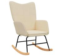 vidaXL Chaise à Bascule Chaise de Relaxation Siège de Relaxation Fauteuil de Salon Salle de Séjour Siège de Salon Maison Intérieur Crème Tissu