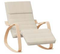 vidaXL Chaise à bascule Crème Tissu