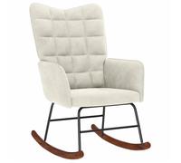 vidaXL Chaise à bascule Crème Velours, chaise, chaise de salon, chaise de relaxation, chaise longue, siège de salon, chaise 4016841