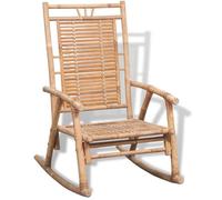 vidaXL Chaise à bascule 41894 en bambou – Fauteuil jardin véranda intérieur/extérieur – Marron G