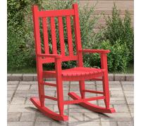 Vidaxl Chaise À Bascule Enfants Rouge Bois De Peuplier Massif Marron