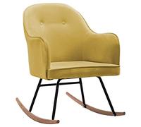 vidaXL Chaise à Bascule Fauteuil à Bascule de Salon Meuble de Salle de Séjour Siège de Salon Maison Intérieur Patio Extérieur Jaune Moutarde Velours