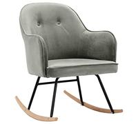 vidaXL Chaise à Bascule Fauteuil à Bascule de Salon Meuble de Salle de Séjour Siège de Salon Maison Intérieur Patio Extérieur Gris Velours