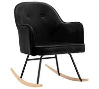 vidaXL Chaise à Bascule Fauteuil à Bascule de Salon Meuble de Salle de Séjour Siège de Salon Maison Intérieur Patio Extérieur Noir Velours