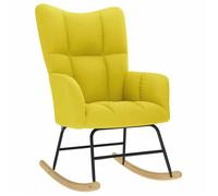 Fauteuil à bascule tissu jaune pâle