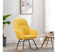 Vidaxl Chaise À Bascule Jaune Moutarde Tissu Jaune