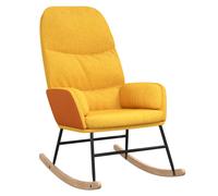 Vidaxl Chaise À Bascule Jaune Moutarde Tissu Jaune