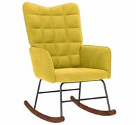 vidaXL Chaise à Bascule Jaune Velours, Chaise, Chaise de Salon, Chaise de Relaxation, Chaise Longue, siège de Salon, Chaise de Relaxation