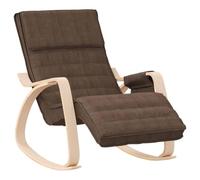 vidaXL Chaise à Bascule Marron foncé Tissu, Chaise, siège de Salon, Bascule, Chaise de Salon, Chaise de Relaxation, Chaise de Relaxation