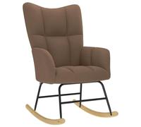 vidaXL Chaise à Bascule Marron Tissu